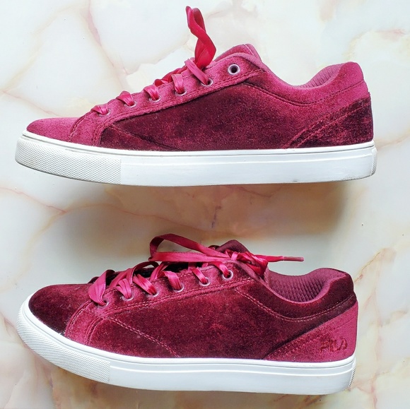 fila red velvet shoes